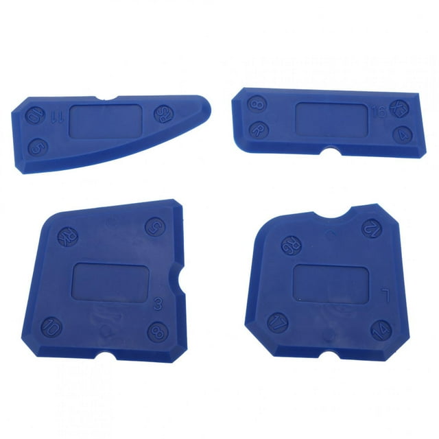 Kit d'Outils de Calfeutrage, 4pcs Calfeutrer Outils Kit Racleur de Ciment en Verre de Silicone Racleur Performance Solide