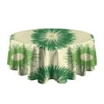 thumbnail image 5 of Green Tie Dye Round Tablecloth 60"x60",Wrinkle Wipeable Table Cloth for Kitchen Dining Room Picnic Patio Party, 5 of 6