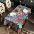thumbnail image 2 of Boho Bohemia Flower Rectangle Tablecloth 60"x102",Waterproof Polyester Rectangle Table Cloth, Wipeable Spillproof Polyester Tablecloth for Dining, Camping, Indoor and Outdoor, 2 of 6