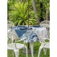 thumbnail image 3 of Outdoor Tablecloth with Umbrella Hole for Patio/Picnic/Party/Camping, Navy Blue Shell Coastal Waterproof Table Cloth Round Cover Washable, Starfish Coral Summer Beach Nautical (Dia 60"), 3 of 9