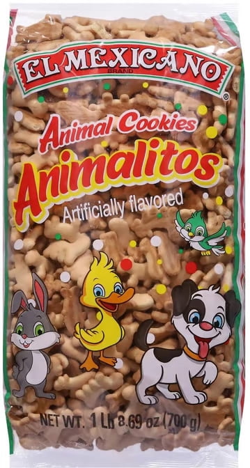 El Mexicano Animal Cookies, Animalitos, 1 Lb 8.69 oz (700g) Bag, 3 Pack