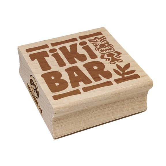 Tiki Bar Square Rubber Stamp Stamping Scrapbooking Crafting - Small 1.25in