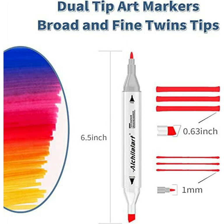  alchilalart 120 Colors Alcohol Based Markers, Alcohol Paint  Markers Set, Broad Chisel & Fine Art Coloring Markers for Adults Kids  Sketching Drawing : Arts, Crafts & Sewing