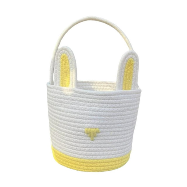 Cesta de regalo de Pascua, cesta de dulces, decoración, reutilizable, vacía, portátil, creativa. Amarillo