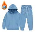 thumbnail image 2 of Coerni Boys Girls Hoodie Sweatpants Set Kids Cotton Warm Athletic Outfits Teen Cute Joggers Sweatsuit 2 Piece Fall Winter Suit, 2 of 4