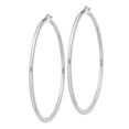 thumbnail image 2 of 925 Sterling Silver Women's Anti-Tarnish Coating Classic Tube 2.5mm Round Hoop Earrings | 71mm, 2 of 4
