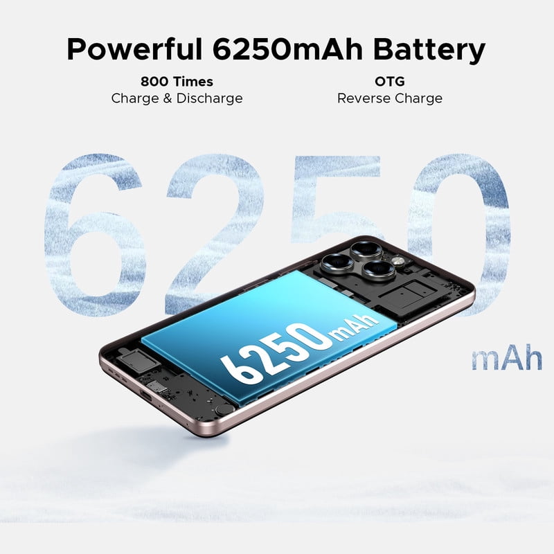 DOOGEE Android 16 Unlocked Cell Phone,32GB+256GB/2TB,6.75" HD+ 90Hz Android Phone,6250mAh Battery,16MP+8MP,4G Dual SIM Smartphone,Octa Core/Widevine L1/ GPS/NFC/Fingerprint/Face Unlock