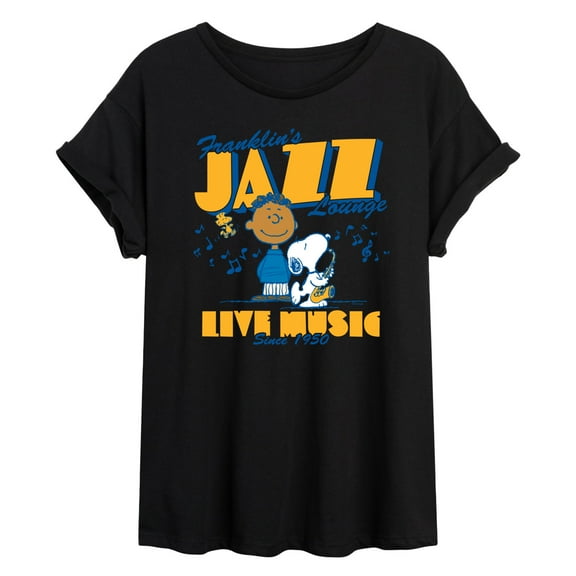 Peanuts - Franklins Jazz Lounge -Womens Oversized Graphic T-Shirt