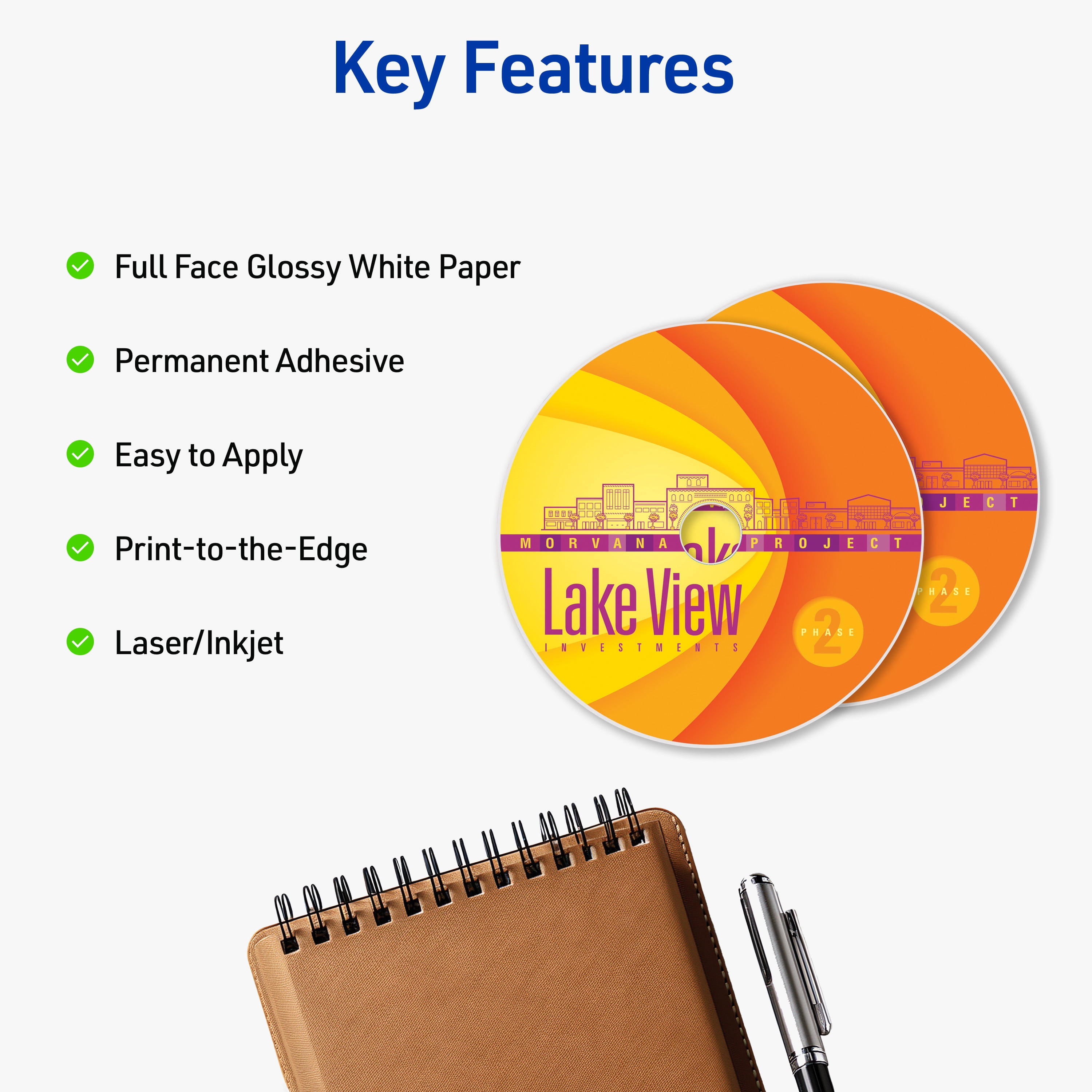 Avery Full-Face CD Labels, 20 CD Labels & 40 Spine Labels (8944)