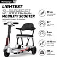 thumbnail image 4 of Mobigogo 3 Wheel Foldable Mobility Scooter for Adult Seniors, 30 lbs Compact Lightweight Mobile for Travel，Airline‑Approved Dual Lithium Batteries, 20 Mile Range, Silver, 4 of 10