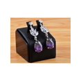 thumbnail image 2 of Dark Purple Timeless Teardrop Leaf Adorning Crystal Element Earrings, 2 of 4