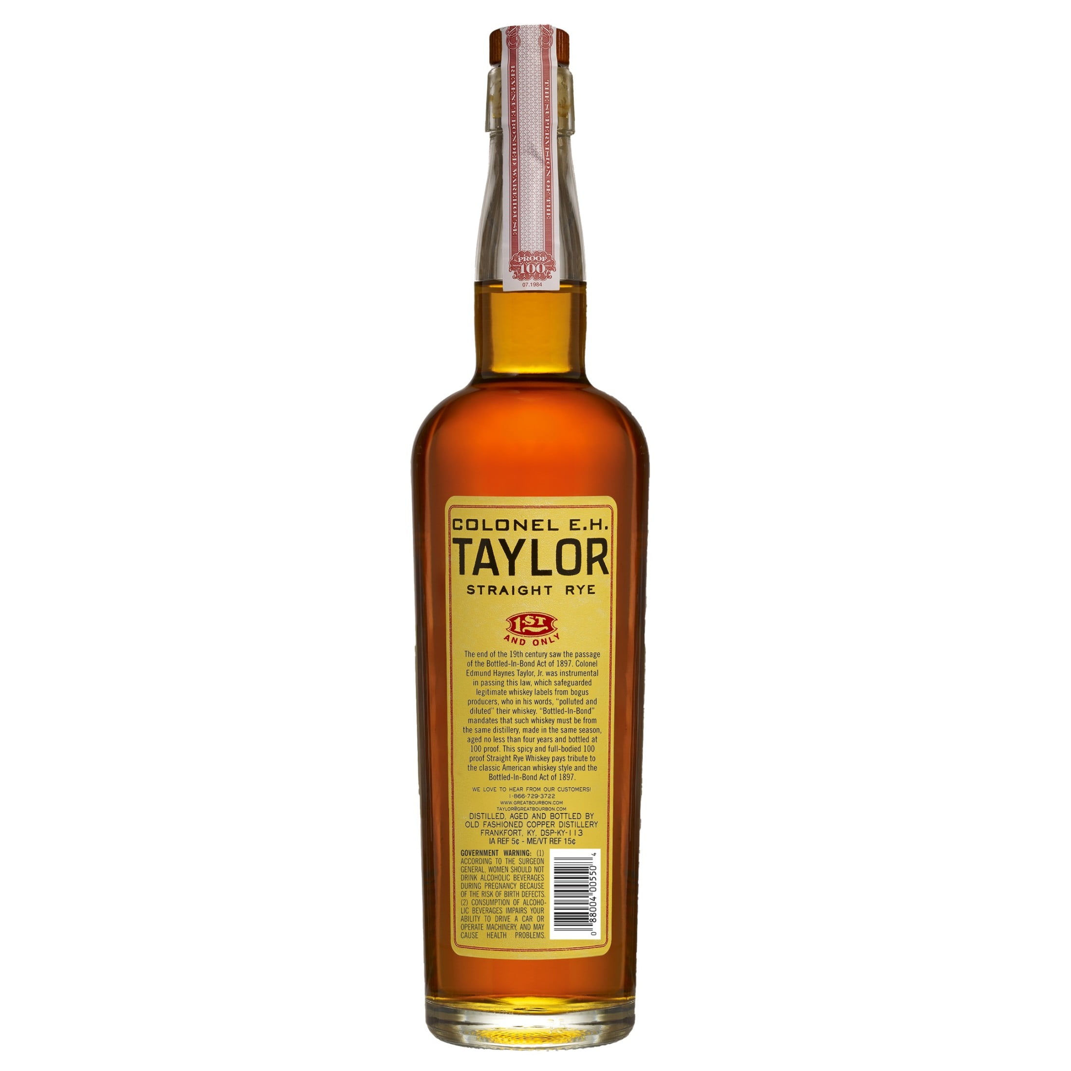 E.H. Taylor Straight Kentucky Rye Whiskey, 750ml 100 Proof
