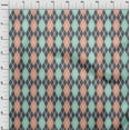 thumbnail image 3 of oneOone Cotton Flex Aquamarine Green Fabric Argyle Check Sewing Craft Projects Fabric Prints By Yard 40 Inches Wide, 3 of 4