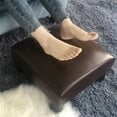 thumbnail image 2 of Joveco Small Foot Rest Stool Ottoman, 15" Leather Footrest Square Footstool with Non-Skid Plastic Legs, for Chair, Under Desk, Office, Living Room, Brown, 2 of 7