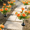 thumbnail image 4 of Rirool 2-Pack Orange Solar Peony Flower Garden Stake Lights, Warm White LED Outdoor Waterproof Decorative Lights with Auto On/Off for Yard Lawn Patio Pathway Walkway Flower Bed Decor, 4 of 8