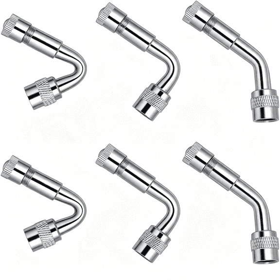 LADYGYM 6Pcs Dually Valve Stem Extenders Valve Stem Extension 135,90,45 Degrees Metal Tire Valves Extension Universal Valves Extensions for Wheels Passenger Cars Rv Motorcycles Bicycles Trailers
