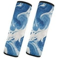 thumbnail image 2 of 2-Pack Seat Belt Covers with Flannel Seatbelt Shoulder Strap Case Adjustable Straps Soft Padding for Car Indigo Blue Tie-dye Pattern Small, 2 of 8