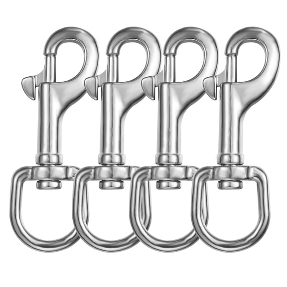4 PCS Heavy-Duty Swivel Eye Bolt Snap Hooks 3.3 Inch, 316 Stainless Steel, Bolt Snaps of Metal, Single-Ended Clips