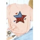 thumbnail image 4 of ABPHQTO Camiseta de manga corta con cuello en V y estampado de camuflaje con la bandera estadounidense gris para mujer, 4 of 5