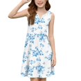 thumbnail image 5 of XADYUY Summer Dress for Girls 7-8 Button A-Line Sleeveless Tank Dresses Vintage Floral Basic V-Neck Swing Sundresses with Pockets for 4-14t Kids, 5 of 6