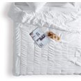 thumbnail image 3 of Sleep Zone Luxury Seersucker King Size Comforter Set 3-Piece, Soft & Lightweight Down Alternative Duvet Insert with Pillow Sham Cooling for Summer, White, 3 of 7