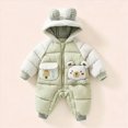 thumbnail image 2 of 0-6 Months Baby Snowsuits Hooded Romper Jumpsuit Cute Design Outwear Jackets Outfits for Girls Boys Infant Winter Clothes, 2 of 7