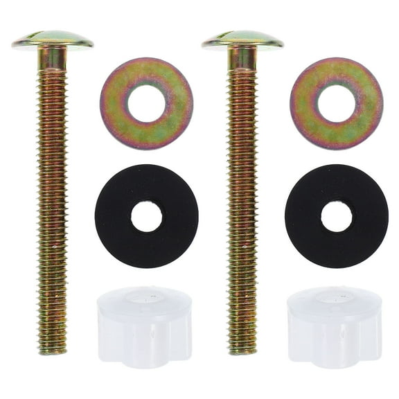 FRCOLOR 2pcs Toilet Seat Screws Replacement Kit Universal Toilet Seat Bolts Toilet Screws For Seat Toilet Lid Screws Toilet Screws With Nuts And Washers
