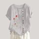 thumbnail image 5 of Camisas de Manga Corta para las Mujeres Blusa Suelta de Impresión de Flores de Verano, Camisa para el Hogar Y el Uso Diario, 5 of 5