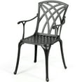 thumbnail image 6 of Gymax Set of 4 Cast Aluminum Dining Chairs Sturdy Solid Construction W/Armrest Black, 6 of 6