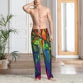 thumbnail image 2 of Kdxio Pride Rainbow Pattern Men's Pajama Pants, Elastic Waist with Drawstring and Pockets, Comfortable Loungewear-Medium, 2 of 6