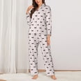 thumbnail image 2 of Lsque bow on polka dots Pattern Long Sleeve Pajama Set for Women - Soft 2-Piece Sleepwear and Loungewear Set with Pockets, Comfy Nightwear-XX-Large, 2 of 7
