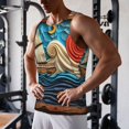 thumbnail image 5 of Pofeuu Whimsical Sailboat Ocean Art Print Men's Workout Tank Tops Sleeveless Muscle Gym Shirt Quick Dry-4X-Large, 5 of 7