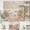 thumbnail image 3 of Designart 'Spring Bike Bouquet' French Country Print on Natural Pine Wood, 3 of 3