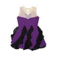thumbnail image 4 of inhzoy Kids Girls Shiny Ruffle Figure Skating Dance Dress Sleeveless Lyrical Ballet Dancewear Purple 14, 4 of 5