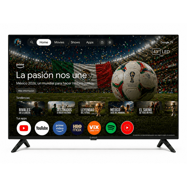 Smart TV QTouch 43" LED Google TV | GTV0043