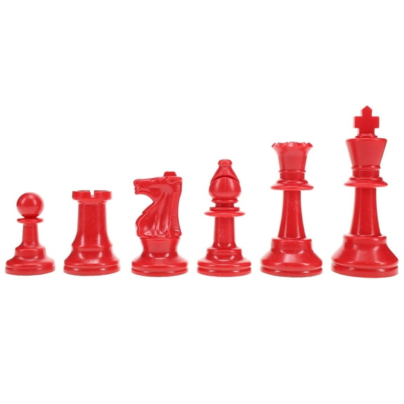 WE Games Color Bright Chess Pieces Half Set - Includes 17 Pieces in Red