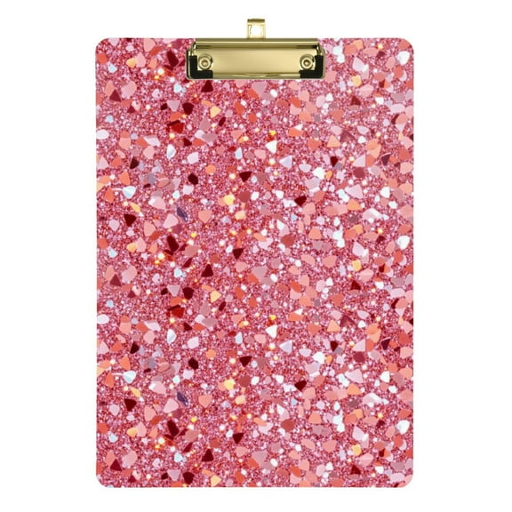 Plastic Clipboard Acrylic Hanging Clip Board with Gold Low Profile Office School Supplies 12.5x9 Pink Clastic Gemstone