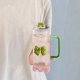 thumbnail image 5 of Vaso de cristal transparente cuadrado con forma de lazo, tapa y asa, apto para niños y niñas, taza para café, 5 of 8
