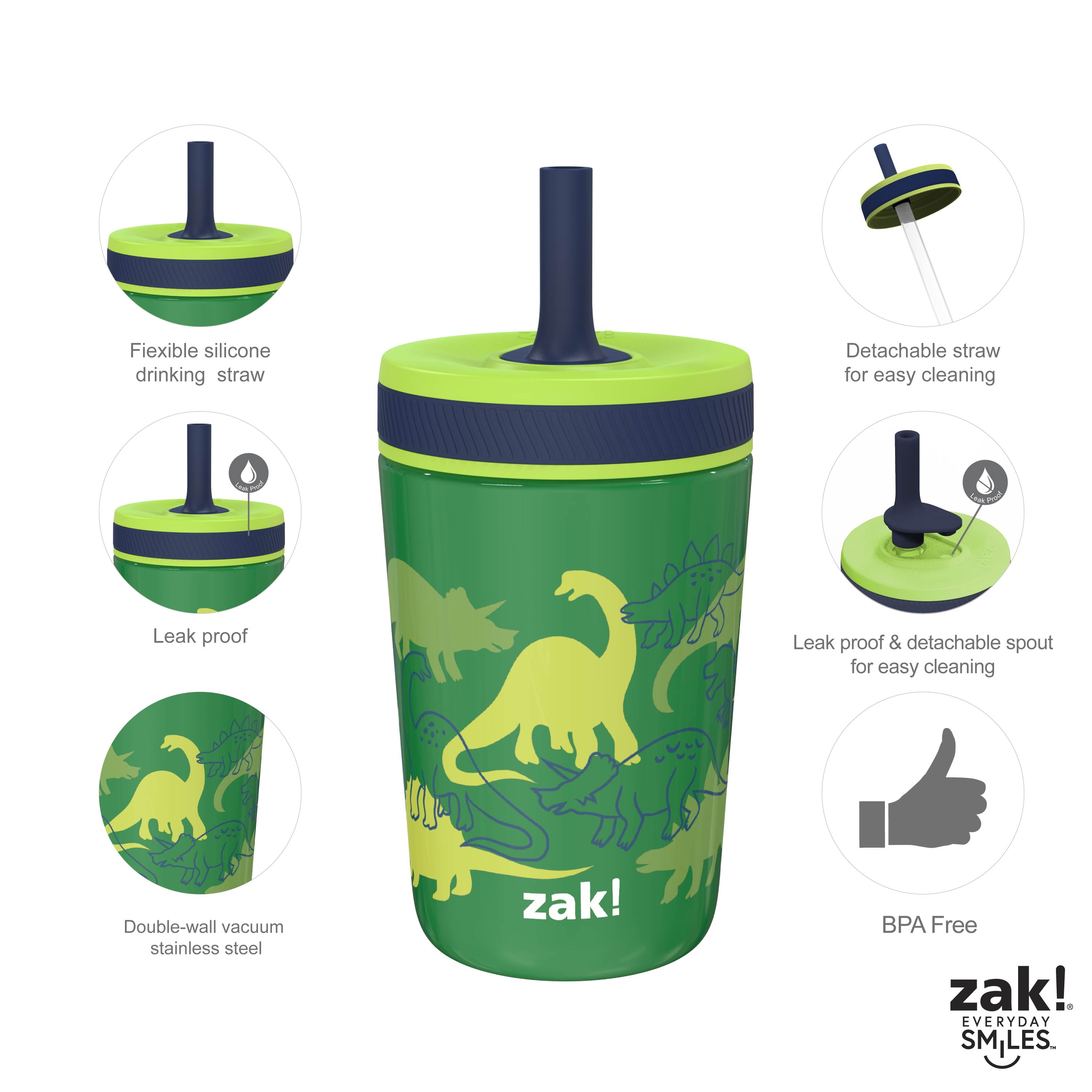 Zak Designs Kelso 15 oz Tumbler 2pc Set, (Campout) Non-BPA Leak-Proof  Screw-On Lid with Straw Made o…See more Zak Designs Kelso 15 oz Tumbler 2pc  Set