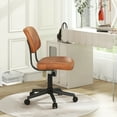 thumbnail image 5 of Gymax Armless Office Desk Chair Height Adjustable 360° Swivel Computer Chair Orange, 5 of 10