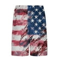 thumbnail image 4 of Chiccall Mens Shorts Independence Day Flag Printed Shorts Elastic Waist Drawstring Summer Beach Swim Trunks with Pockets, 4 of 6