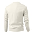 thumbnail image 3 of Wutalume Men's Solid Color Cable Knit Pullover Sweater Slim Fit Warm Knit Top, Classic and Cozy for Fall and Winter Seasons,White XL, 3 of 3