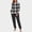 Gray, variant on Flannel Pajamas Women Stripped Tops Women's Casual Winter Double-sided Fuzz with Printed Round Neck Pullover Long Sleeves Hand Tied Top Drawstring Pants Home Wear Pajamas Set Red L