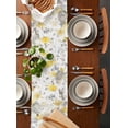 thumbnail image 2 of Yellow Grey Botanical Burlap-Cotton Table Runner 60 Inches Long,Spring Floral Watercolor Farmhouse Table Runners,Outdoor Dining Tablecloths Decor for Baby Shower Party Wedding 13x60, 2 of 9