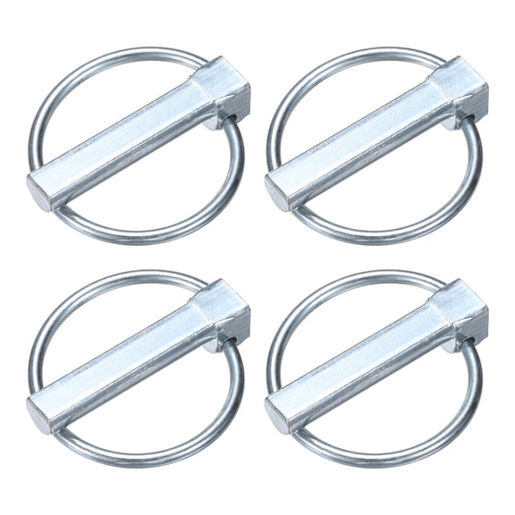 Uxcell 4Pack Pasador de Linch con Anillo, 10x45mm Pasadores de Remolque de Acero al Carbono Zincado Blanco