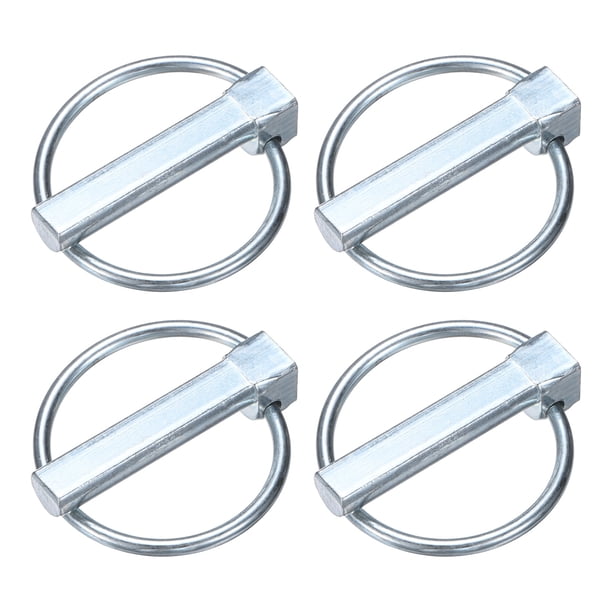 Uxcell 4Pack Pasador de Linch con Anillo, 10x45mm Pasadores de Remolque de Acero al Carbono Zincado Blanco