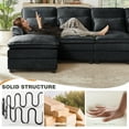 thumbnail image 3 of Soscana 113" Sectional Sofa Oversized U Shaped Couch with Double Chaise,Cloud Couch with 4 Waist Pillows,Modern Linen Seating Furniture for Living Room Office Studio Apartment,Black, 3 of 8