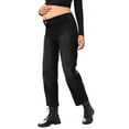 thumbnail image 3 of DOKOTOO Women's Maternity Jeans Elastic Waist Baggy Barrel Jeans Side Panel Loose Denim Stretch Pants for pregnancy women, 3 of 10