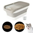 thumbnail image 6 of Dog Cat Food Storage Container Rice Bin with Lids Airtight Tank Leakproof Collapsible Dog Food Container Rice Storage Bin for Cereal, Flour , Khaki, 6 of 9