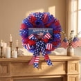 thumbnail image 2 of 4Th of July Mesh Wreath, for Front Door, Memorial Day Red, White and Blue Ribbon Wreath for Indoor and Outdoor, Holiday Decor Summer Party Decor B, 2 of 3